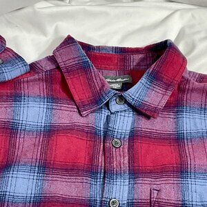 Eddie Bauer Sz L Flannel Long Sleeve Button Shirt